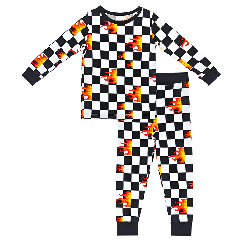 Bamboo Two Piece Set | Checker Blaze