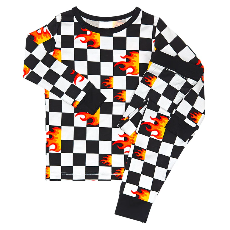 Bamboo Two Piece Set | Checker Blaze