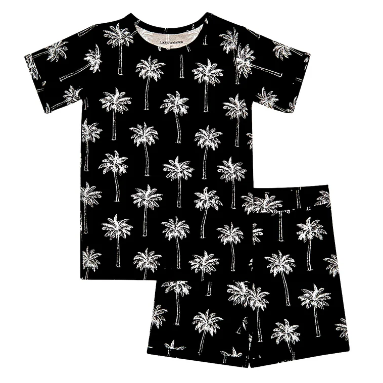 Bamboo Shorts Set | Palm Style Black