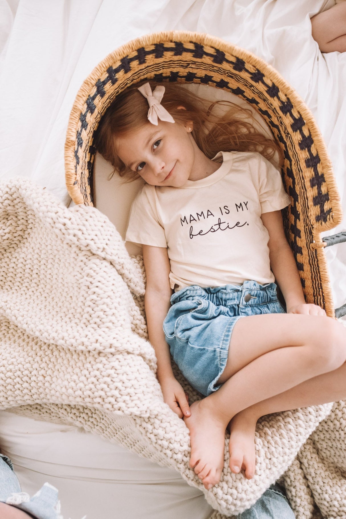 Mama Is My Bestie Organic Cotton Kids Graphic T-shirt - HoneyBug 