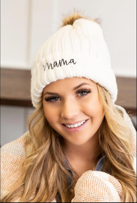 Knitted Mama Beanie Hat - HoneyBug 