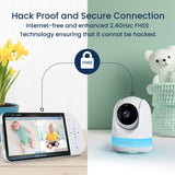 Babysense Max View: Video Baby Monitor with 1 or 2 Cameras, Non Wifi, Split Screen, Night Light & Sound Machine - HoneyBug 
