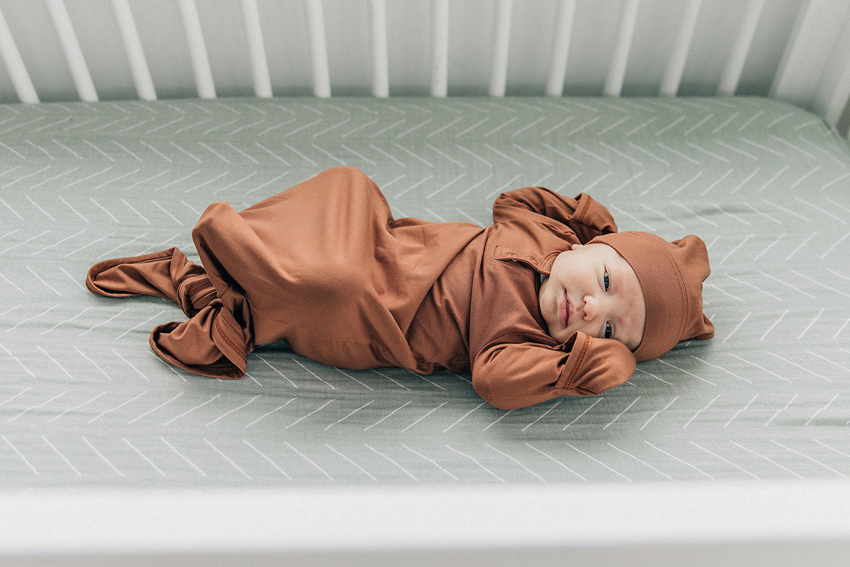 Desert Sage Muslin Crib Sheet - HoneyBug 