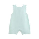 Misty Blue Easter Bunny Smocked Shortalls