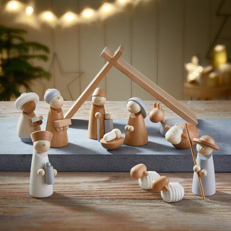 Natural Wood Nativity Set - HoneyBug 