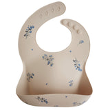 Silicone Baby Bib - Lilac Flowers - HoneyBug 