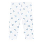 Blue Heart Print Pima Leggings