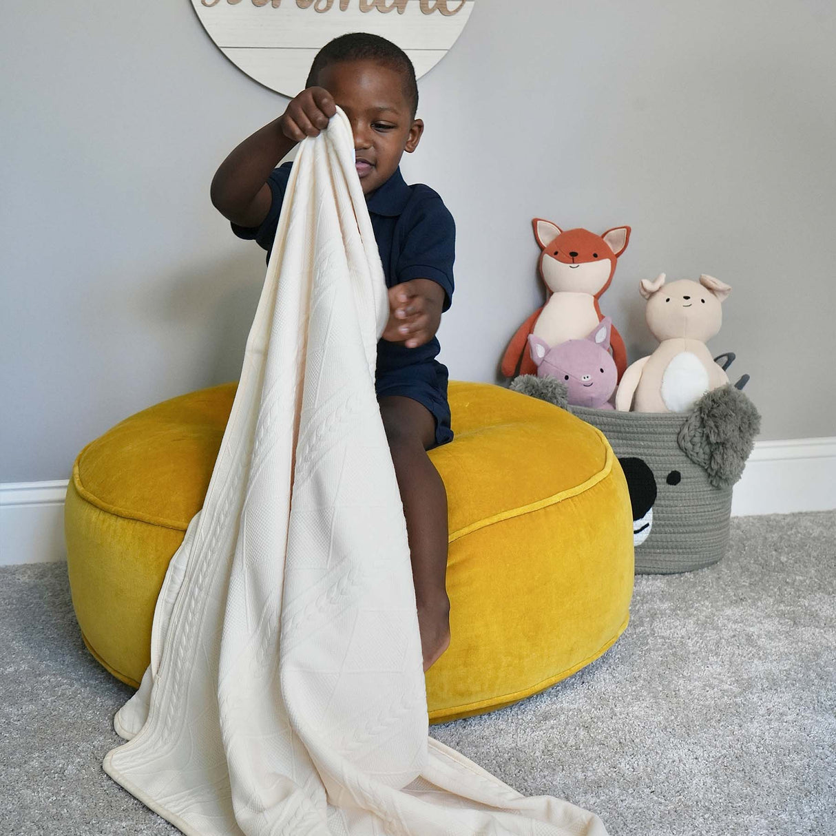 Oatmeal Knit Blanket - HoneyBug 