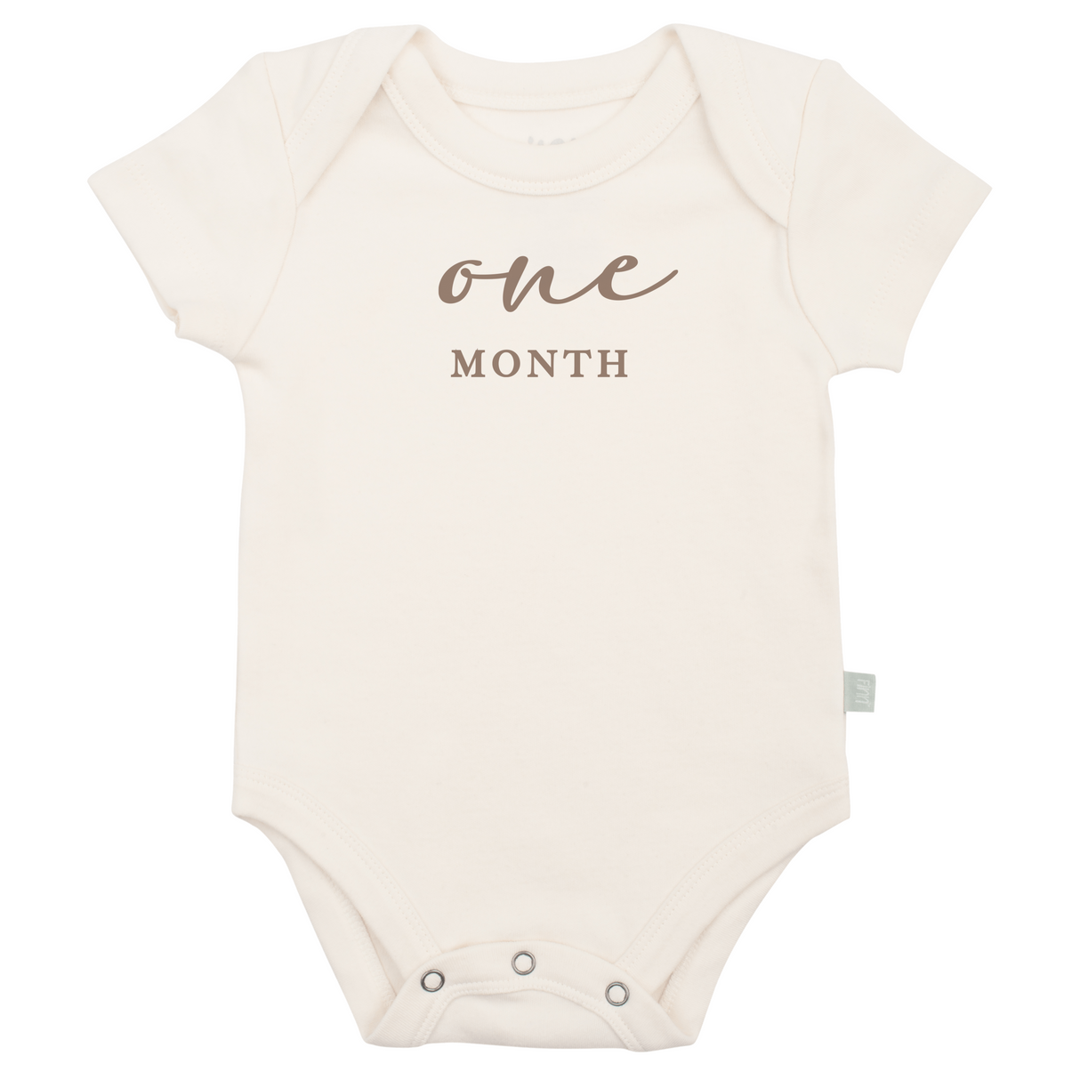 graphic bodysuit | one month milestone taupe - HoneyBug 