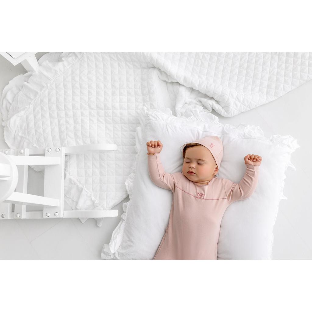 Bunny Graphic Footie-Pink - HoneyBug 