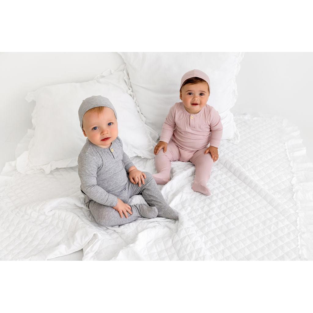 Henley Footie- Blush - HoneyBug 