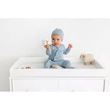 Star Print Footie- Ice Blue - HoneyBug 