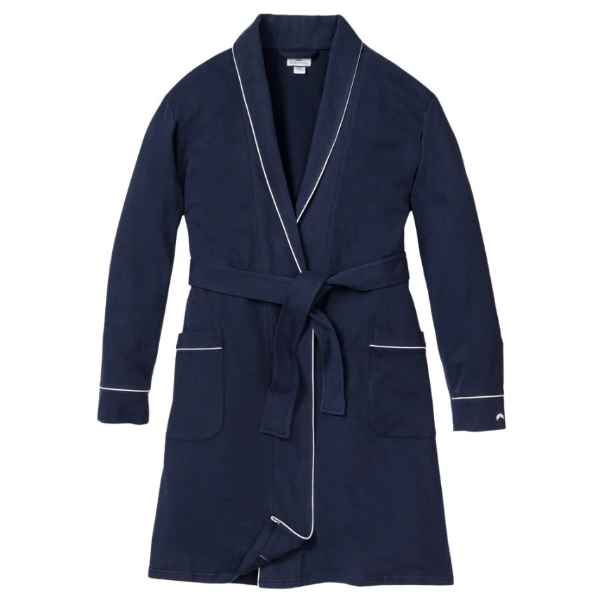 Women's Flannel Robe in Navy - HoneyBug 