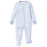 Baby's Pima Romper in Blue Stripes - HoneyBug 