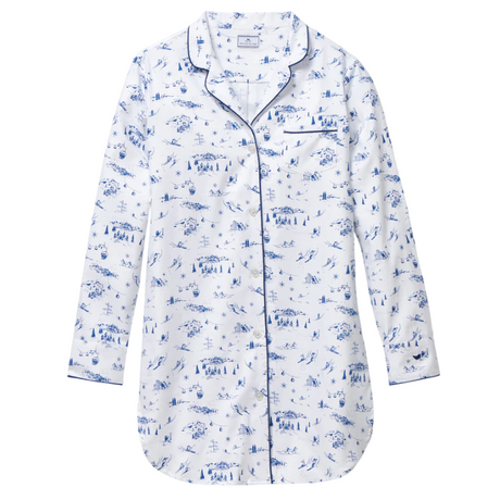 Women's Twill Nightshirt in Chalet Toile - HoneyBug 