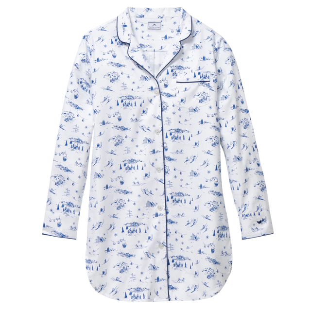 Women's Twill Nightshirt in Chalet Toile - HoneyBug 