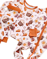 Bamboo Zip Romper | Pumpkin Spice - HoneyBug 