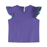 Purple Mardi Gras Applique Ruffle Shirt