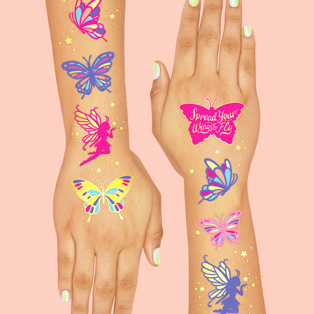 Fairy Flutter Tats - 34 Foil Temporary Tattoos