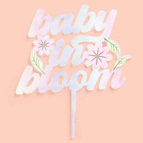 Baby in Bloom Topper - Iridescent Cake Topper