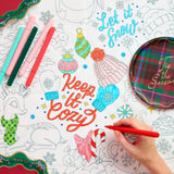 Color Me Merry Paper Tablecloth - Coloring Tablecloth
