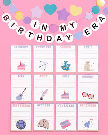 Bday Era Classroom Set - 18 Bulletin Board Pieces