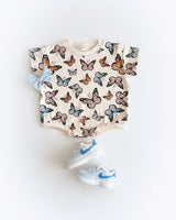 Short Sleeve Bubble Romper | Butterflies - HoneyBug 
