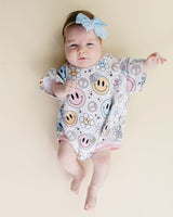Short Sleeve Bubble Romper | Groovy Girl - HoneyBug 