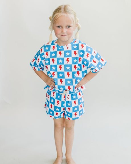 Shorts Set | Checks & Stars - HoneyBug 