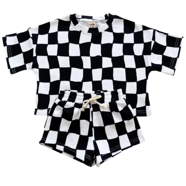 Shorts Set | Wavy Checkered - HoneyBug 