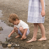 Everyday Shorts - Blue Slub Check - HoneyBug 