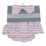 Candy Stripe Ruffle Bamboo Bloomer Headband Set - HoneyBug 