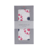 Primrose Indigo Cotton Muslin Swaddle - HoneyBug 