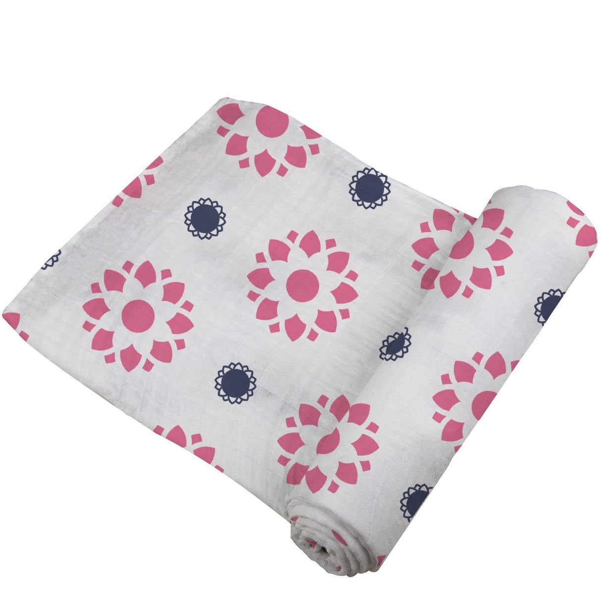 Primrose Indigo Cotton Muslin Swaddle - HoneyBug 