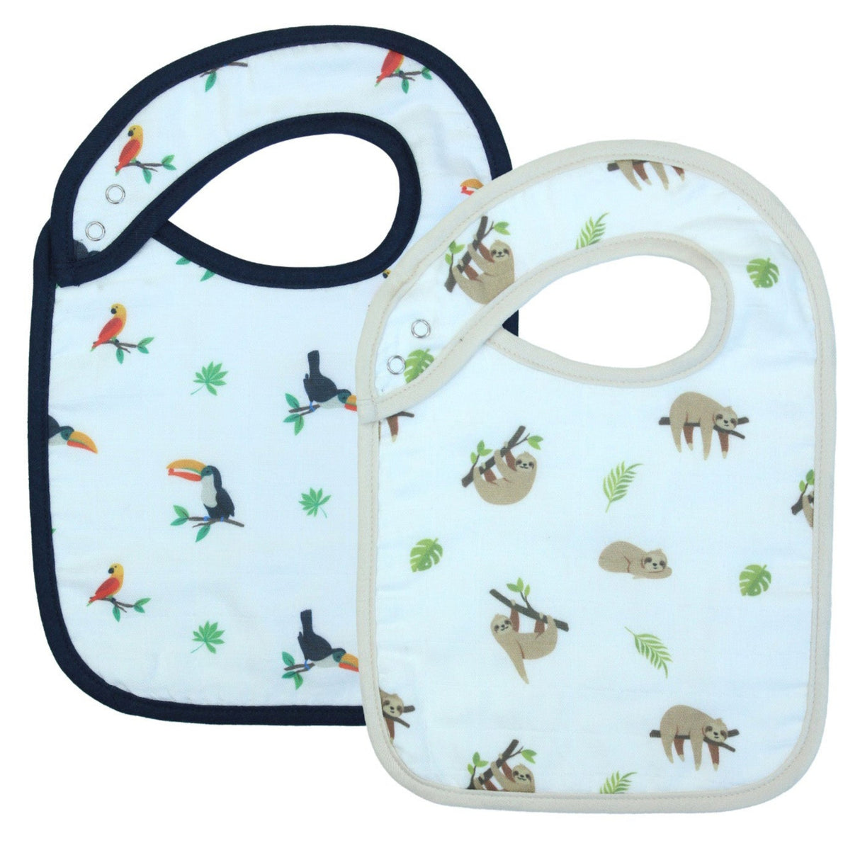 Sloth & Toucan Bib Set - HoneyBug 
