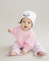 Smiley Beanie | White - HoneyBug 