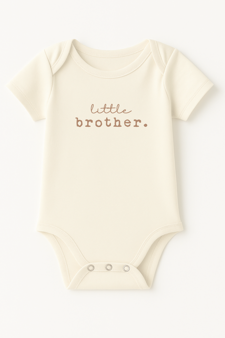 Little Brother Clay Organic Cotton Baby Bodysuit Short Sleeve - HoneyBug 
