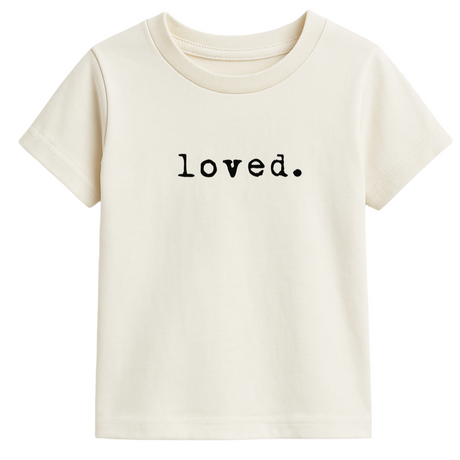Loved. Organic Cotton Kids Tshirt Short Sleeve - HoneyBug 