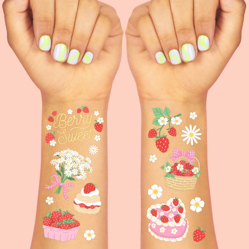 Berry Sweet Tats - 60 Foil Temporary Tattoos