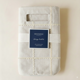 Handmade Canvas Storage Basket Mesh Lace - Oat