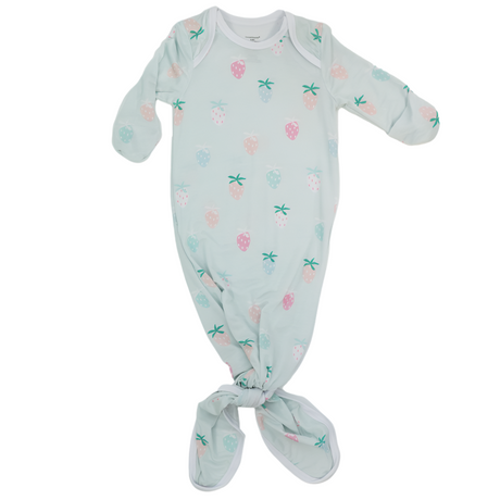 Strawberry Print Knotted Gown 0-3 months - HoneyBug 