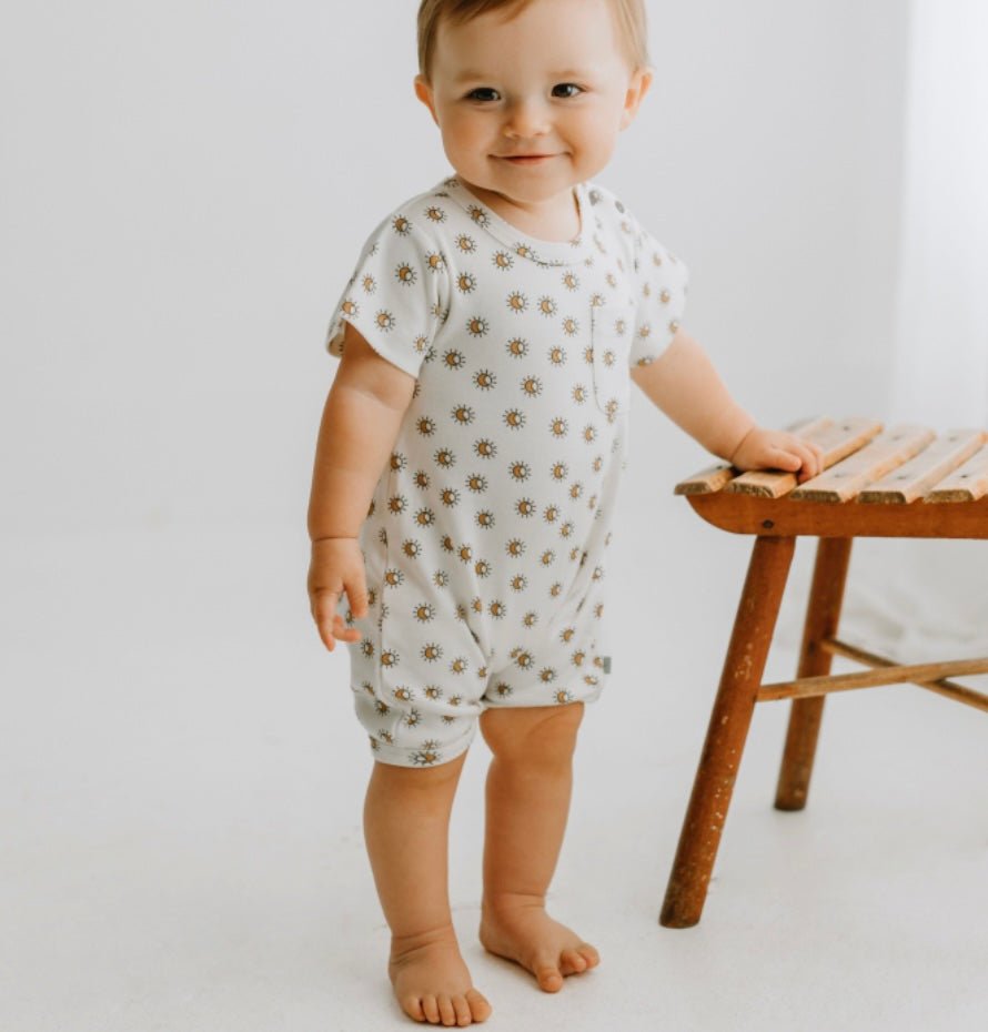 short sleeve romper | sun - HoneyBug 