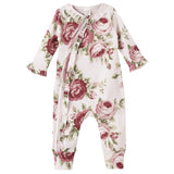 Cabbage Rose Zippered Romper - HoneyBug 