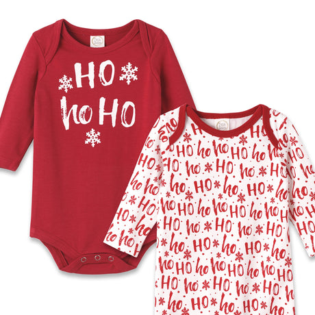 Christmas Set Of 2 Bodysuits Ho-Ho-Ho - HoneyBug 