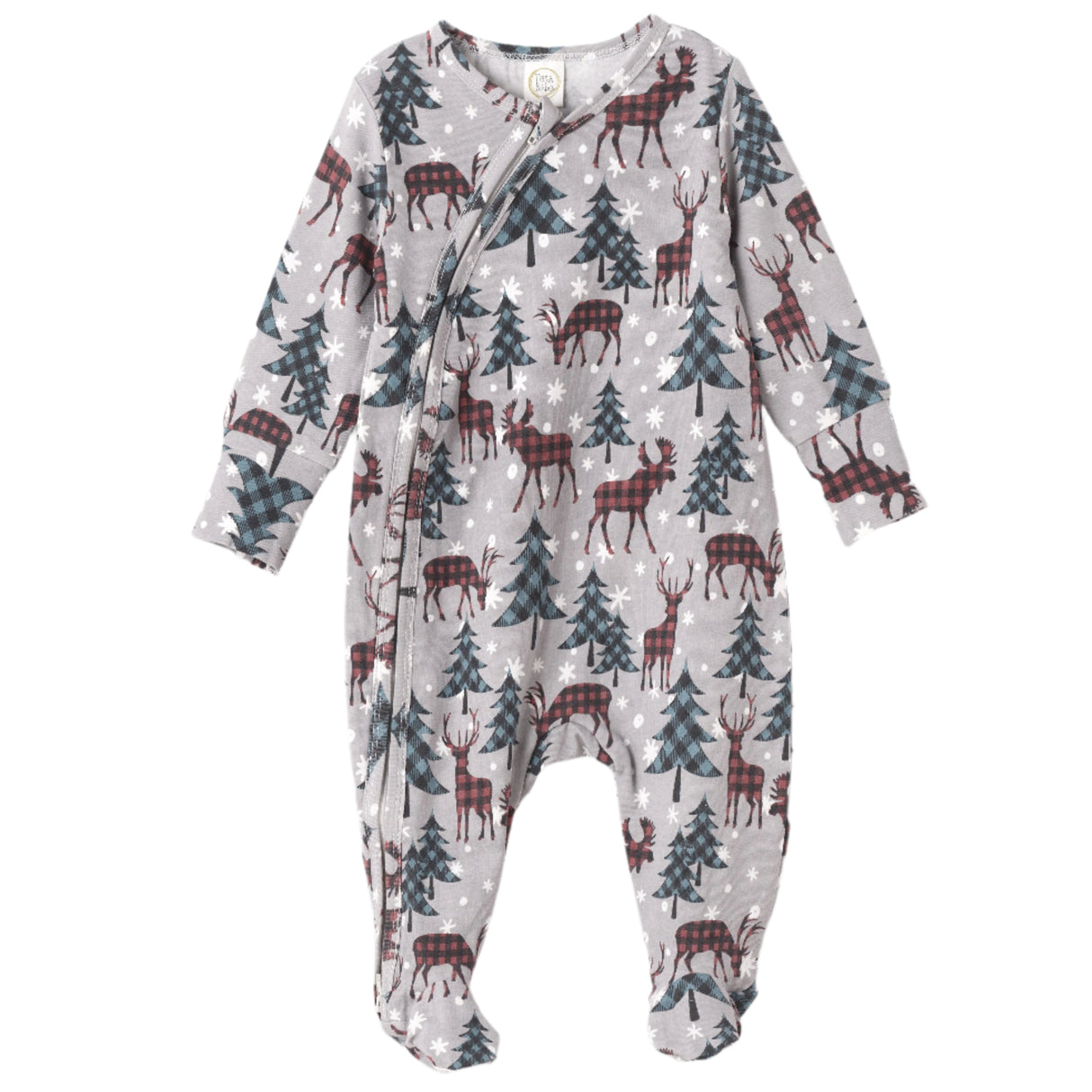 Nordic Pines Bamboo Zipper Romper - HoneyBug 