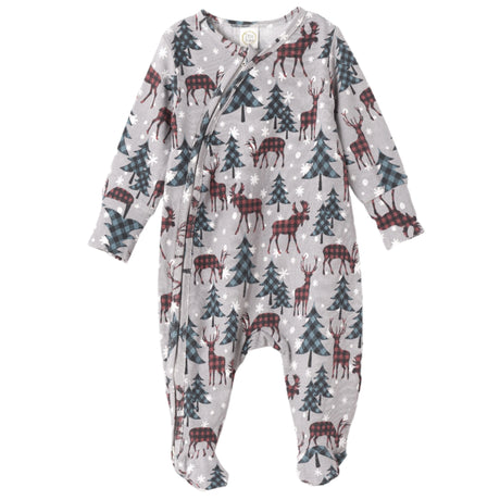 Nordic Pines Bamboo Zipper Romper - HoneyBug 