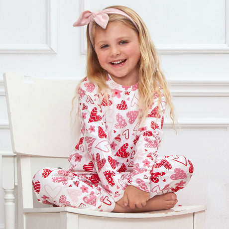Hearts Girl's Bamboo Pajama Set