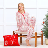 Christmas Bamboo Women's Pajama Set Ho-Ho-Ho - HoneyBug 