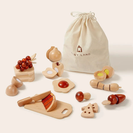 Tiny Land® Wooden Cut and Play Food Toys - HoneyBug 