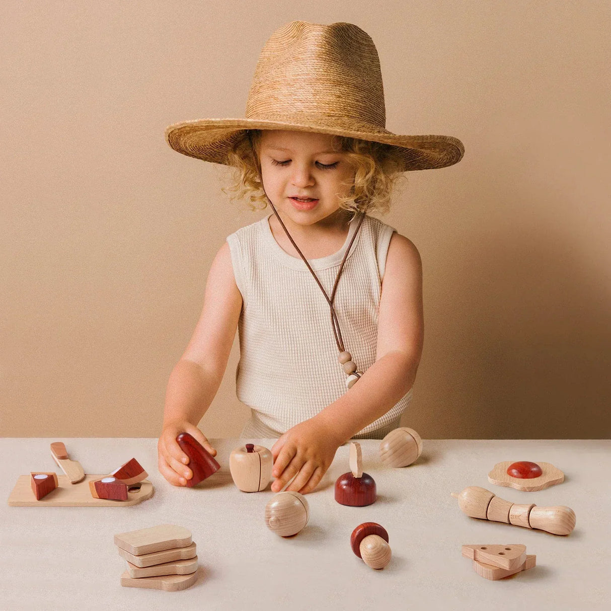 Tiny Land® Wooden Cut and Play Food Toys - HoneyBug 